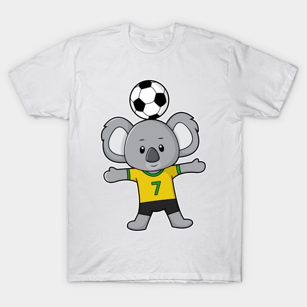 Koala as Soccer player with Soccer ball T-Shirt by Markus Schnabel